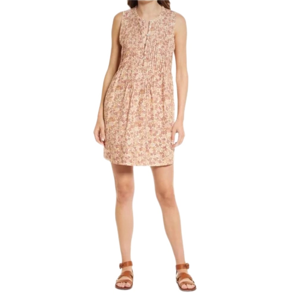 Faherty Isha Figueroa Floral Linen Sleeveless Dress